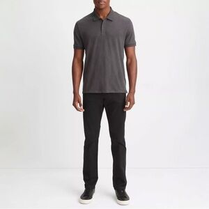 Vince Men’s Classic Slub Polo Shirt in Sphere Grey Sz XL EUC